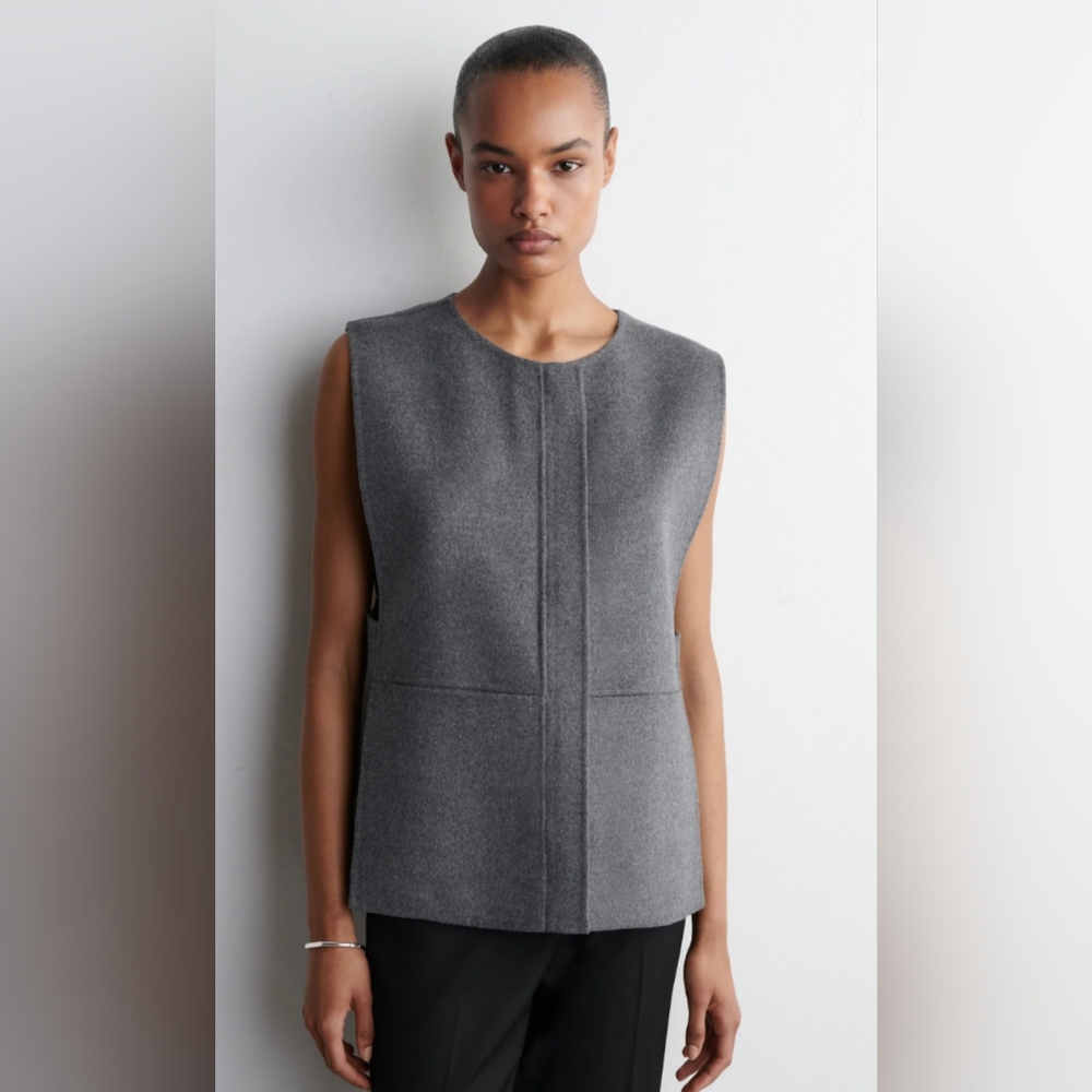 COS DOUBLE-FACED WOOL HYBRID VEST